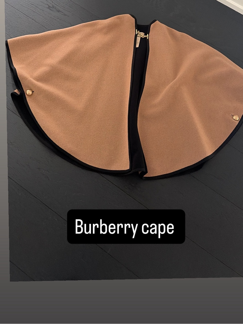 Burberry Camel and Black Capelet